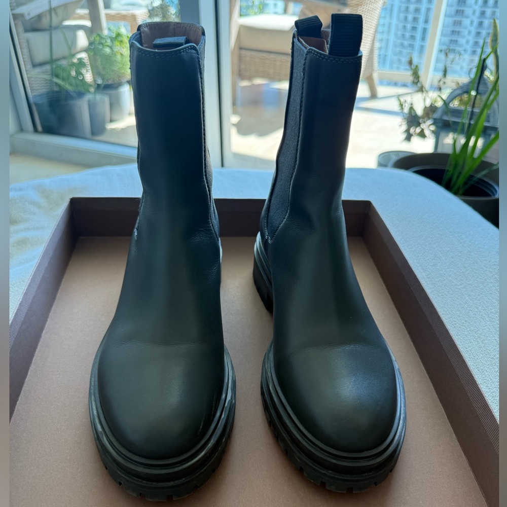 Gianvito Rossi Grey Chester Leather Chelsea Boots - Picture 3 of 7